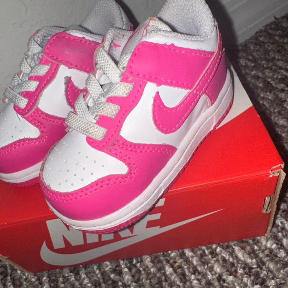 Nike Kids Pink and White Sneakers